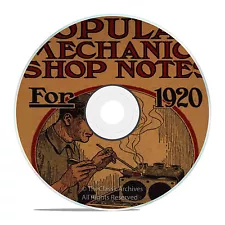 Vintage Popular Mechanics Shop Notes, 1905-21, 12 Vintage Magazine Issues CD V16