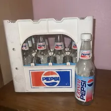 12 Crystal Pepsi Long Neck Canada With Crate RARE