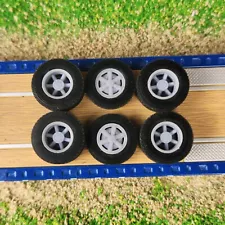 1:64 3D Printed Semi Truck 6 Spoke Dayton Style Wheels and Tires Full Set 2 Size