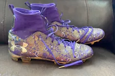 Under Armour C1N MC LE Limited Edition Cam Newton Football Cleats Purple Gold 13