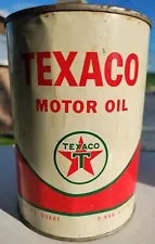 Vintage Metal Texaco Mobile Oil Can, 1 Quart, Empty. SAE 30 HD