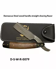 DAMASCUS STEEL CUSTOM HAND MADE FOLDING STRAIGHT EDGE RAZOR