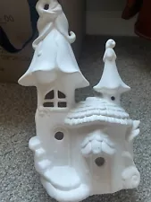 Tulip Fairy House In Ceramic Bisque, Large Fairy House, Fairy Cottage, Unpainted