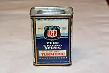 Vintage IGA Turmeric Spice Tin 2 Oz. Full Chicago, Illinois