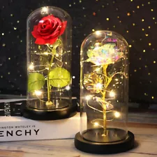 TEST LISTING Beauty and the Beast Red Rose in a Glass Dome on a Wooden Base