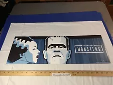 Spirit Halloween Cardboard End Cap Store Display Sign Universal Monsters Scare