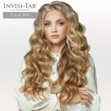 INVISI TAB Human Hair Extension 18TER14 Light Ash Brown European NIB 40pc