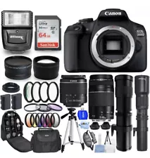 Canon EOS 2000D/Rebel T7 18-55mm III + 75-300mm + 500mm + 420-800mm - 64GB Kit.