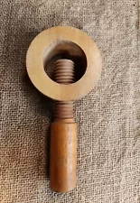 Vintage Nut Cracker Screw Tight Wood 6.75" Long Walnuts Pecans Brazil Nuts