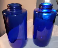 2 vintage cobalt blue glass bottles19501970 