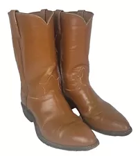 Tony Lama Leather Western Cowboy Boots Tan