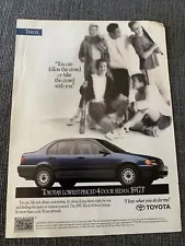 1992 Toyota Tercel 4 Door Deluxe DX Ad Blue Sedan Friends Playing Baseball