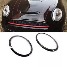 Pair Gloss Black Headlight Trim Ring For 2014-2022 MINI Cooper S