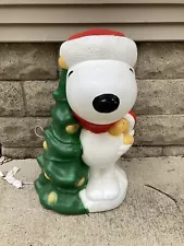 Christmas Blow Mold Snoopy Peanuts Tree Woodstock General Foam 30" WORKS