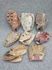 Lot of 8 Signature Baseball Gloves ALL LEATHER Vintage Griffey Robinson Monclay+