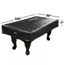 Used. 8ft Blk Heavy Duty Leatherette Pool Table Cover Billiard Table Dust Cover