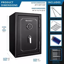 Barska FV500 FireVault Fireproof Keypad Security Safe AX12674