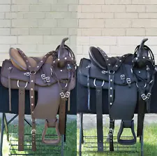 Western Horse Saddle Synthetic Cordura Trail Barrel Tack Set 15 16 17 18 Used