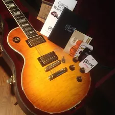 Nr Mint Gibson Custom Shop Les Paul Custom + AAA Sunburst Flametop Gold Hardware