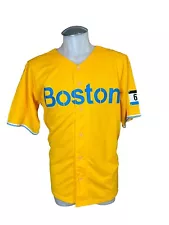 City Connect Boston Red Sox Xander Bogaerts Jersey Gold Yellow M/L