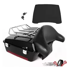 Chopped Tour Pack Trunk Backrest Rack For 97-13 Harley Road King Street Glide