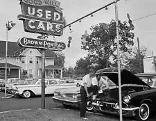 1960 Used Car Lot, Arlington, Virginia Vintage Old Photo Reprint