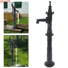 26ft Retro Hand Crank Water Pump Boost Well Pump Raised Base Fountain Cast Iron