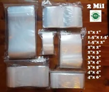 Clear Top Lock Zip Seal Plastic Bags 2Mil Reclosable Jewelry Pill Small Mini Bag