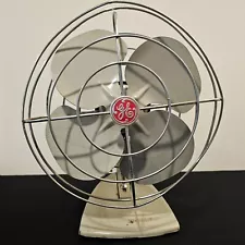 Vintage GE General Electric Gray Fan Metal Blades - See Video