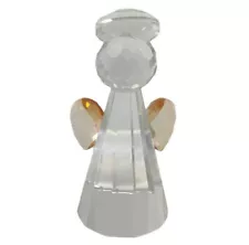 Crystal Faceted Angel Figurine Peach Pink Wings