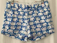 Lily Pulitzer size 6 Callahan "Tusk in the Sun" elephant print shorts blue