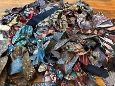 Tie Lot - 80 Mens Neckties Silk Polyester Vintage Estate Sale Find Fabric Quilt