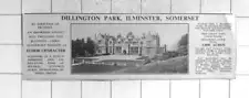 1935 Dillington Park, Ilminster, Somerset For Sale With 3000 Acres