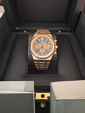 AUDEMARS PIGUET ROYAL OAK CHRONO ROSE GOLD 41MM BLUE DIAL 26331OR.OO.1220OR.01