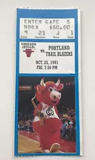 10/25/91 Portland Trail Blazers Chicago Bulls Season Ticket Stub Michael Jordan