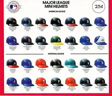 Vintage Major League Mini Baseball Helmets Vending Machine Sign Old Store Stock