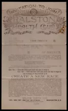 Antique 1895 Invitation to Join the Ralston Health Club of America