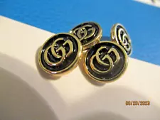 GUCCI 4 BUTTONS 13MM SMALL gold tone, black.  THIS IS FOR 4