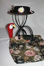 Mary Poppins Cosplay, Hat, Bag, Parrot Head Umbrella Topper,