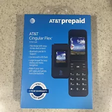 AT&T PREPAID CINGULAR FLEX 4G/LTE Easy to Use Flip Phone Charcoal Brand New