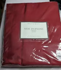 NIP POTTERY BARN SILK DUPIONI DRAPE RIDEAU 50 X 96 IN 5582879 POLE POCKET