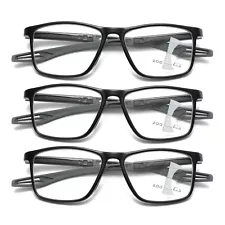 3PK Men Women Multifocus No Line Progressive Reading Glasses Multifocal Readers