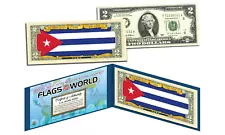 CUBA - Flags of the World Genuine Legal Tender U.S. $2 Bill Currency