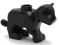 Lego New Black Lion Baby Cub Lime Eyes and Dark Bluish Gray Panther Animal