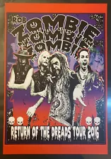 Rob Zombie Return Of The Dreads Tour 2016 Poster Rare VIP Print