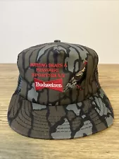 Deadstock VTG 1980 Nothing Beats Missouri Sportsman Budweiser Beer Camo Hat