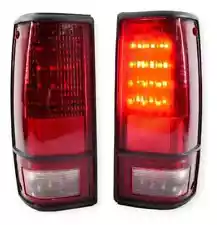 LED Pair Tail Light 82-93 Chevrolet S10 91-93 GMC Sonoma 82-90 S15 Black Trim (For: 1989 GMC S15)