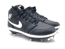 Nike Air Jordan 1 Retro Black Metal Baseball Cleats AV5355-011 Men’s Size 9.5