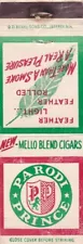 Parodi Prince Cigars Scranton Pennsylvania Matchbook Cover 1950's