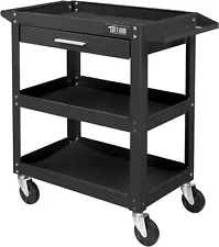 3 Tier Rolling Tool Cart with Storage Drawer Service Tool Cart for Repair Shop